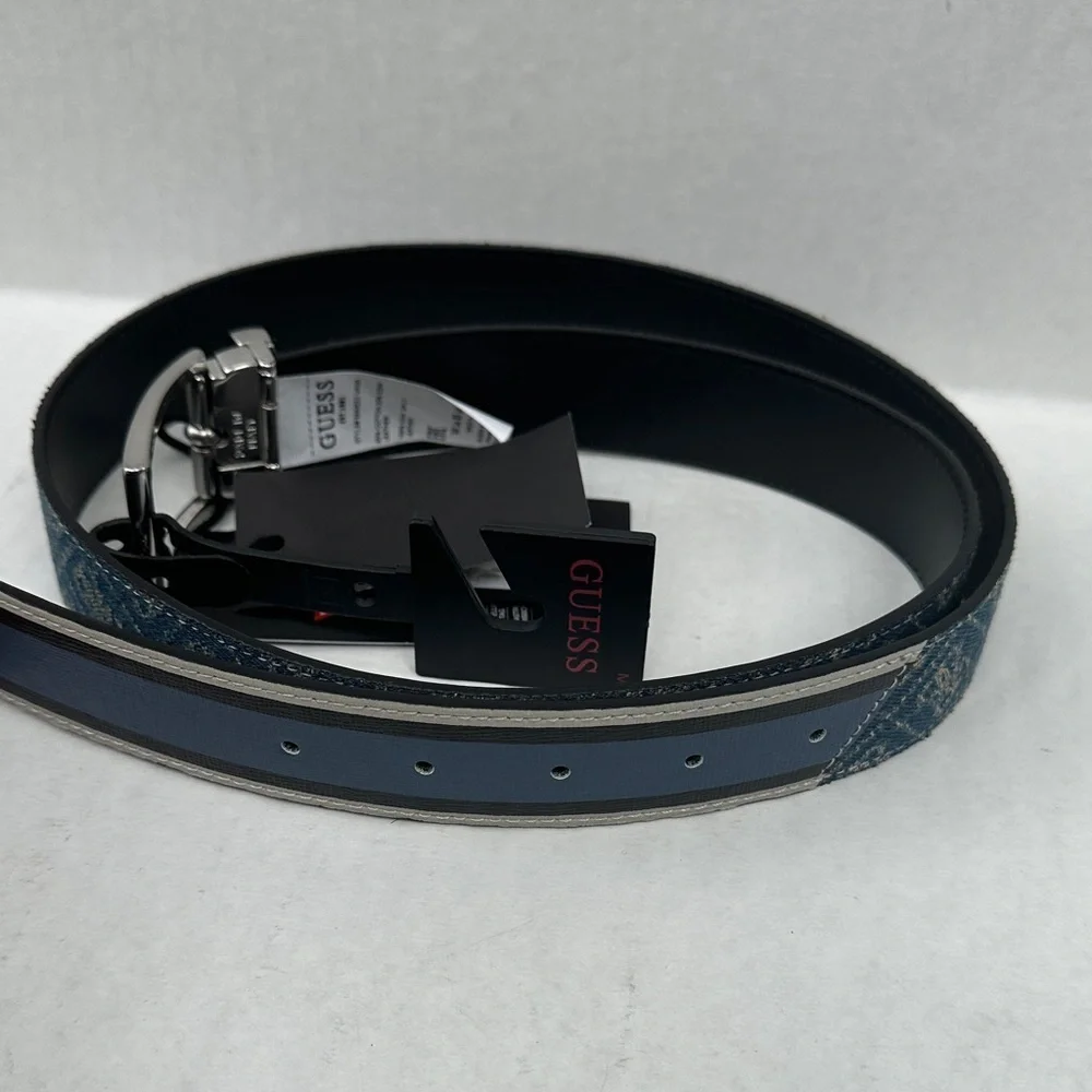 New Guess Men's Blue and Black Belt Bag SZ M